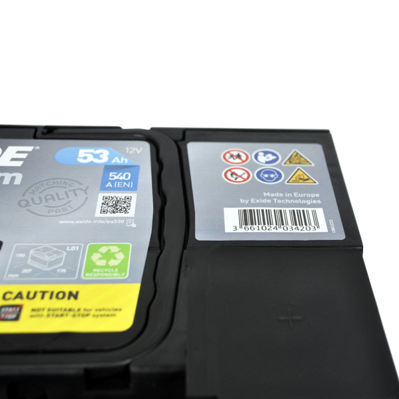 EXIDE Premium (EA530) 53Аh 540Ah R+