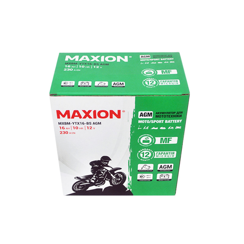 MOTO AGM YTX 16-BS MAXION (12V, 16A) 4шт/ящ