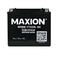 MOTO YTX 20L-BS MAXION (12V, 18A) 3шт/ящ сух.без електроліту 3шт/ящ