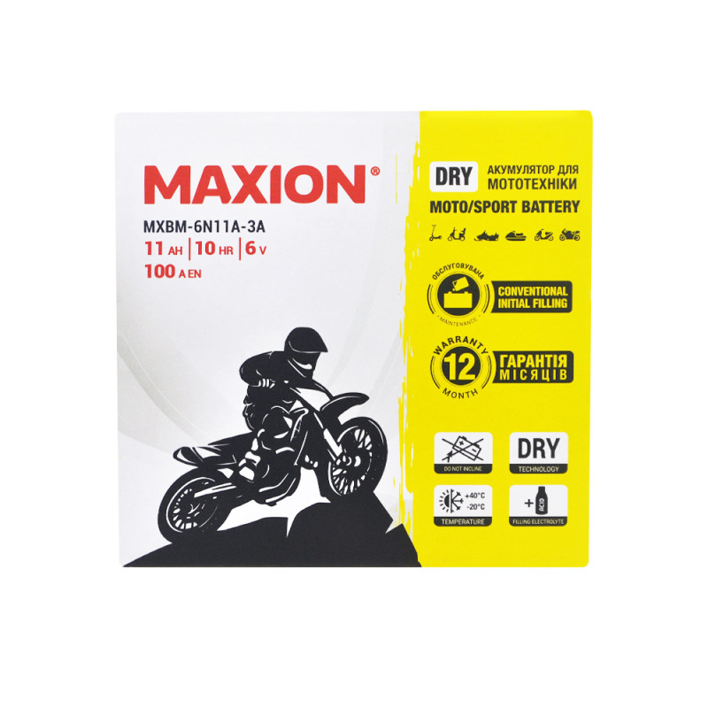 MOTO 6N 11A-3A MAXION (6V, 11A) 8шт/ящ