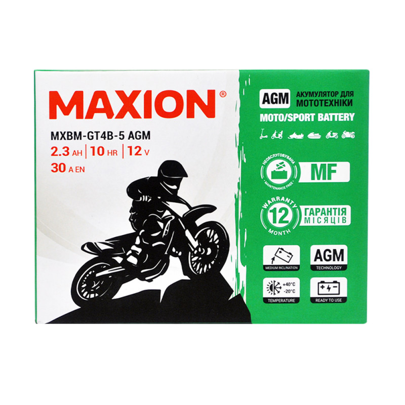 MOTO AGM GT 4B-5 MAXION (12V, 2,3A) 20шт/ящ