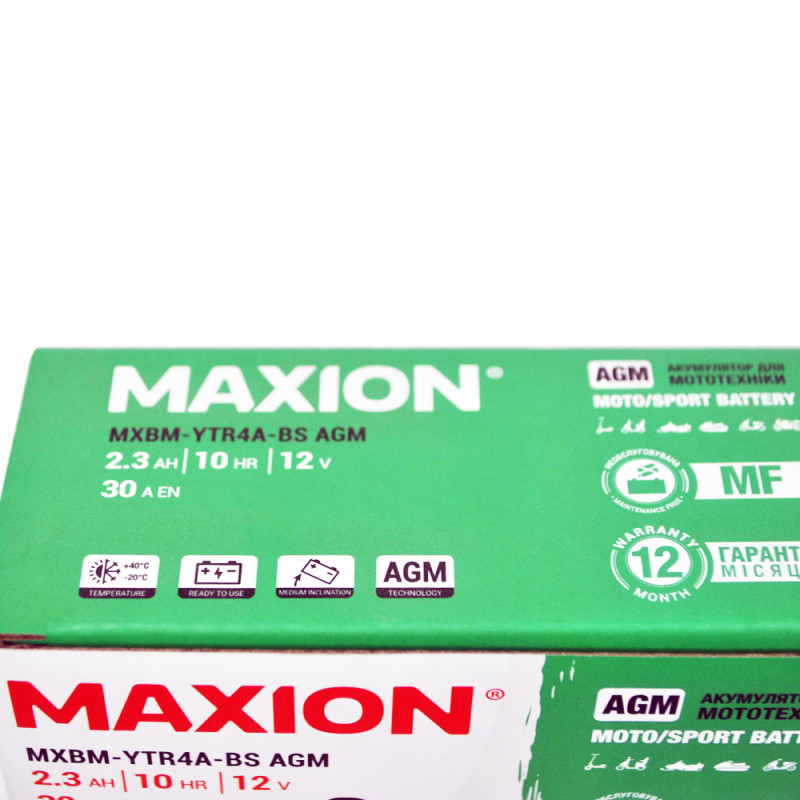 MOTO AGM YTR 4A-BS MAXION (12V, 2.3A) 20шт/ящ