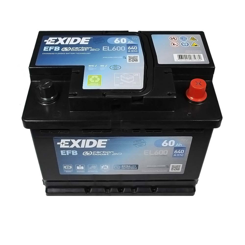 EXIDE (EL600) Start-Stop EFB 60Аh 640A R+