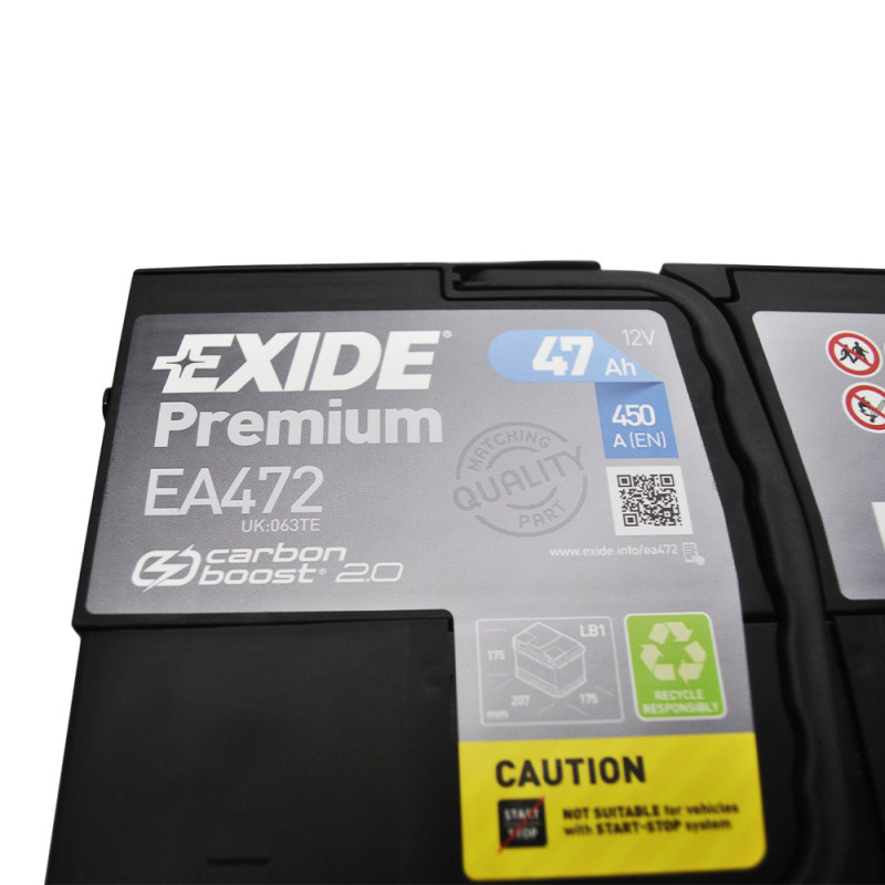 EXIDE Premium (EA472) 47Аh 450Ah R+ h=175
