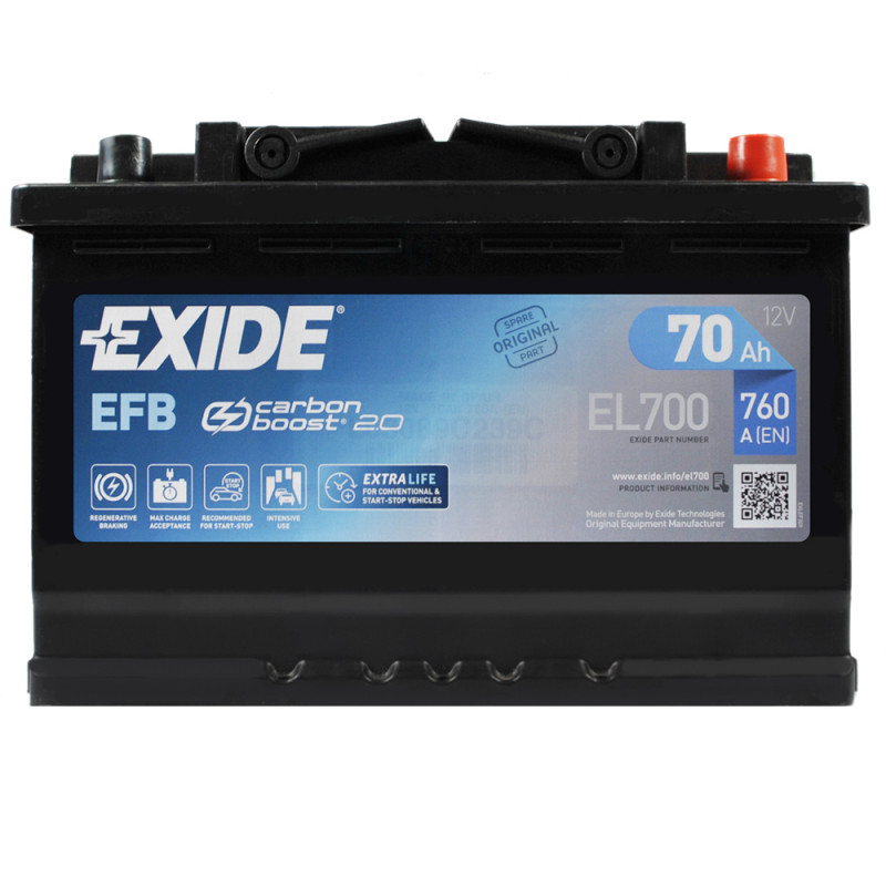EXIDE (EL700) Start-Stop EFB 70Аh 760A R+