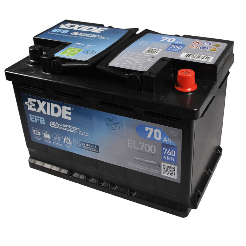 EXIDE (EL700) Start-Stop EFB 70Аh 760A R+