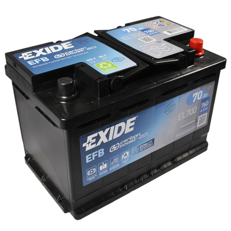 EXIDE (EL700) Start-Stop EFB 70Аh 760A R+