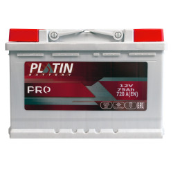 Автомобільний акумулятор PLATIN Pro MF 75Ah 720A R+ (L3)
